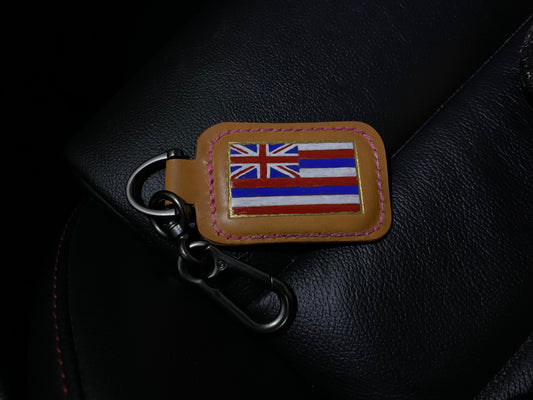 Leather luggage tag/bag charm