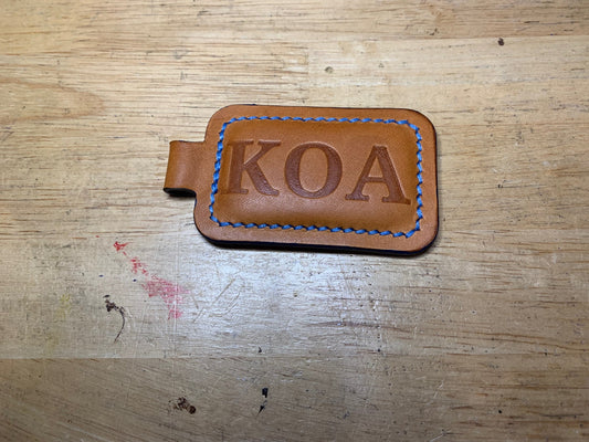 Leather luggage tag/bag charm