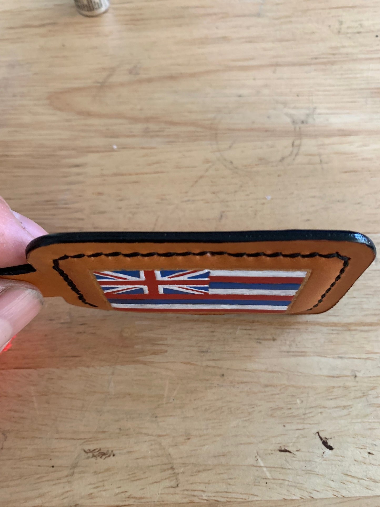 Leather luggage tag/bag charm